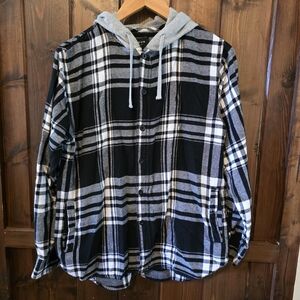 PacSun Monochrome Plaid Hoodie